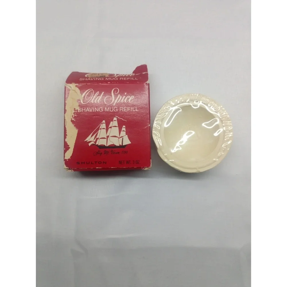 Vintage Old Spice Shaving Mug Refill 3oz Shaving Soap Shulton USA New In Box